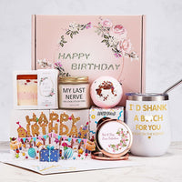Birthday Gifts for Women, Happy Bath Set Relaxing Spa Gift Baskets Ideas for Her, Mom, Sister, Female Friends, Coworker, Wife, Girlfriend, Daughter, Unique Gifts for Women Who Have Everything