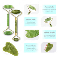 Jade Roller & Gua Sha Set — Face Lifting & Sculpting Massage