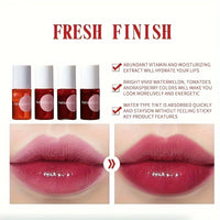 4-Color Fruity Lip Tint Water Gloss — Moisturizing & High Pigment