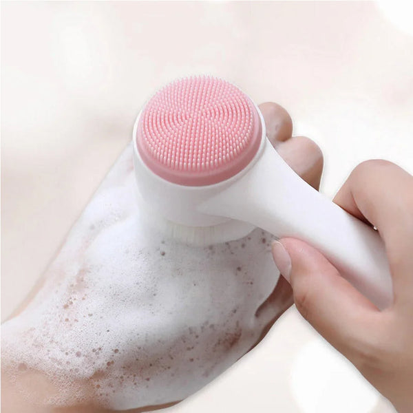 Dual-Action Silicone Cleansing Brush — Exfoliate & Deep Cleanse