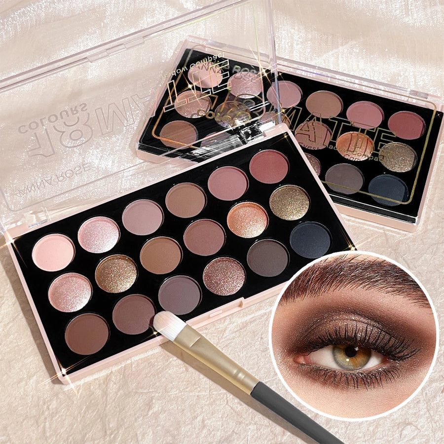 18-Color Eyeshadow Palette — Shimmer, Matte & Glitter