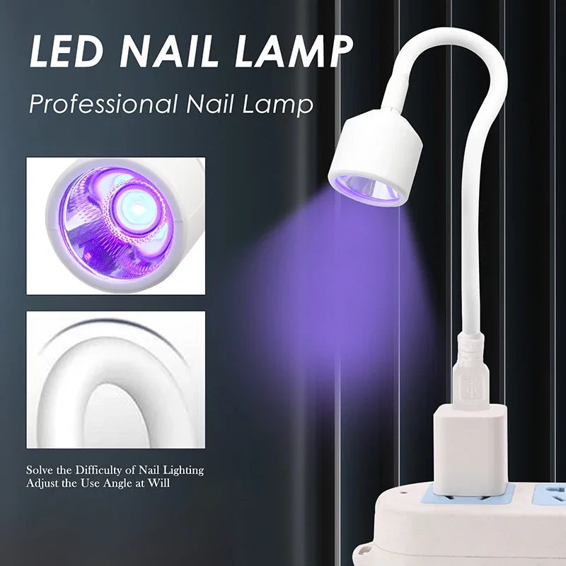 Mini UV LED Nail Lamp — Foldable Gel Polish Curing Light